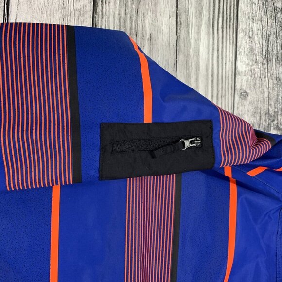 DC Shoes Co 10K Blue Orange Stripe Hooded Winter Snowboard Ski Jacket - Picture 4 of 13